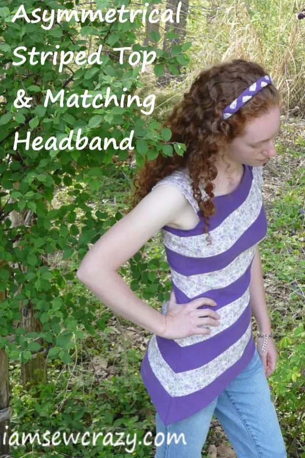 DIY asymmetrical top made of refashioned t-shirts