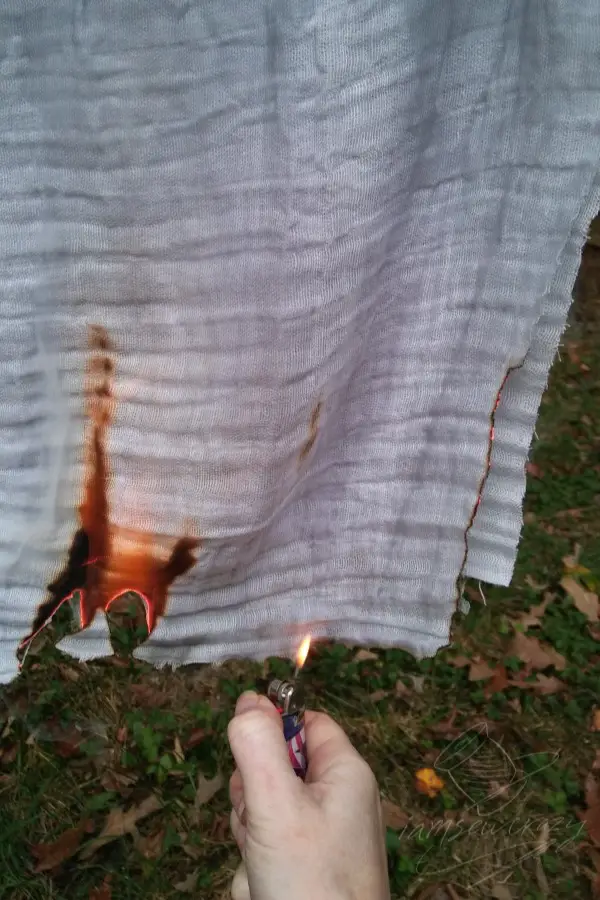 burning fabric