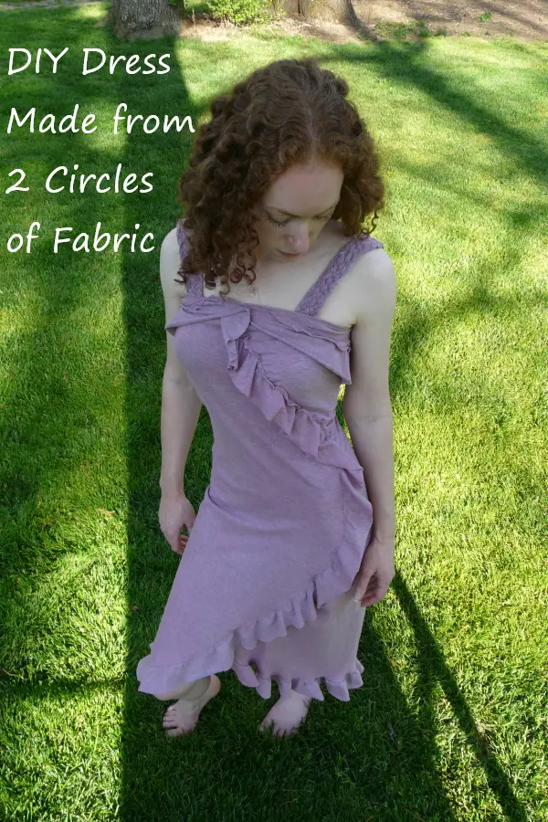 DIY dress made out of 2 circles of fabric