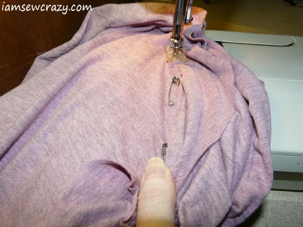 sewing the dress