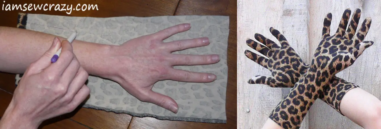 tracing hand to make glove pattern