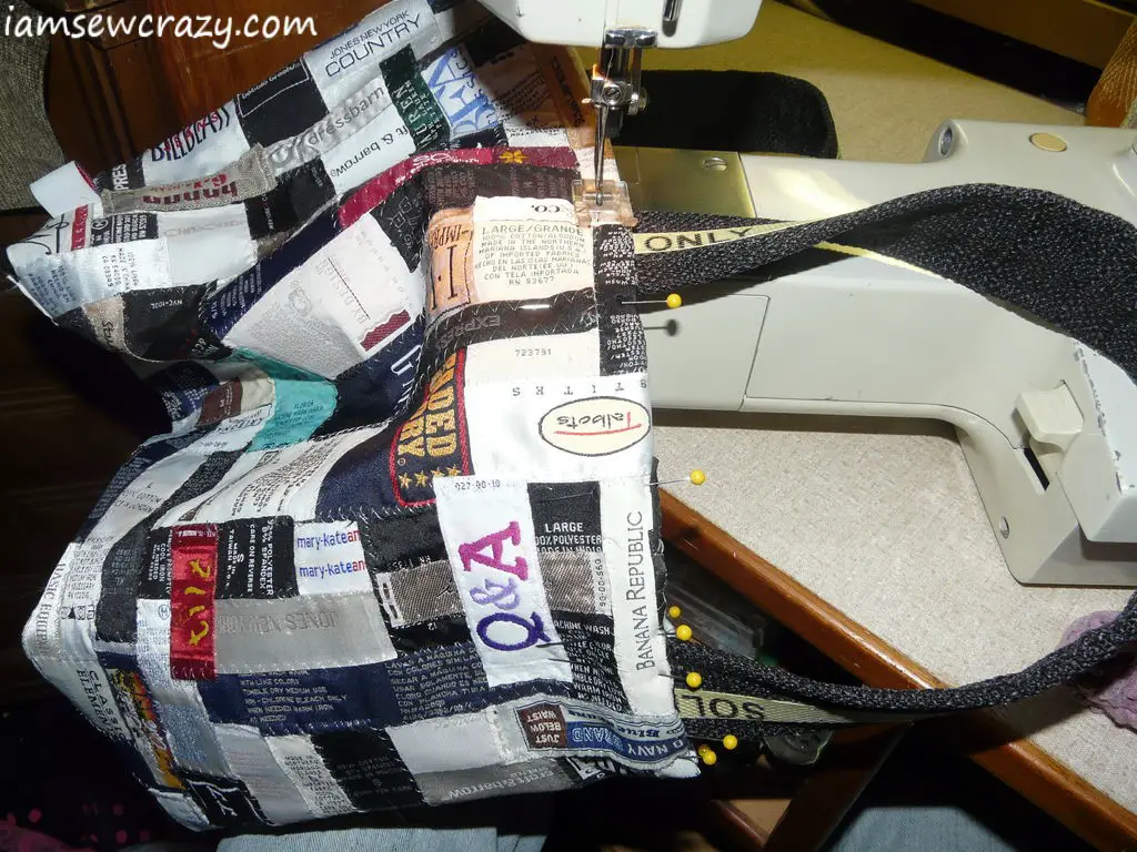 topstitching a tote bag