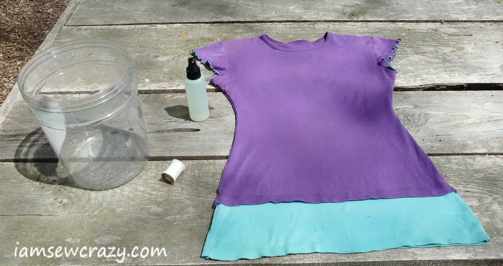 materials needed to shibori bleach a t-shirt