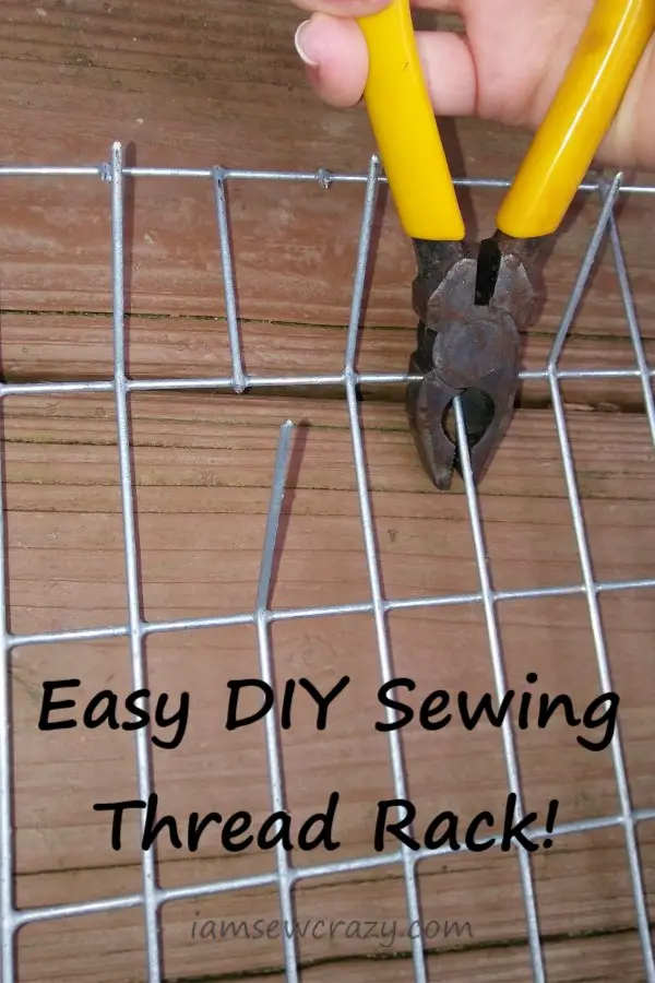 making a diy sewing thread rack