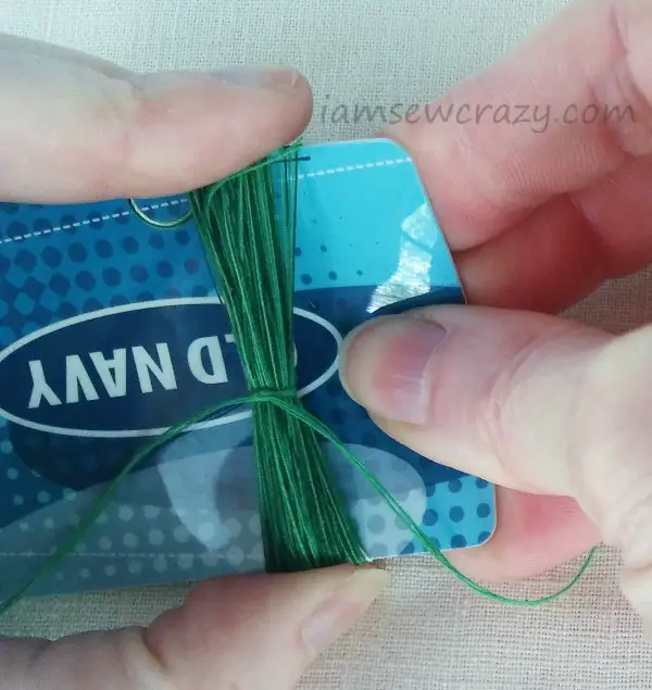 sliding thread bundle off credit card