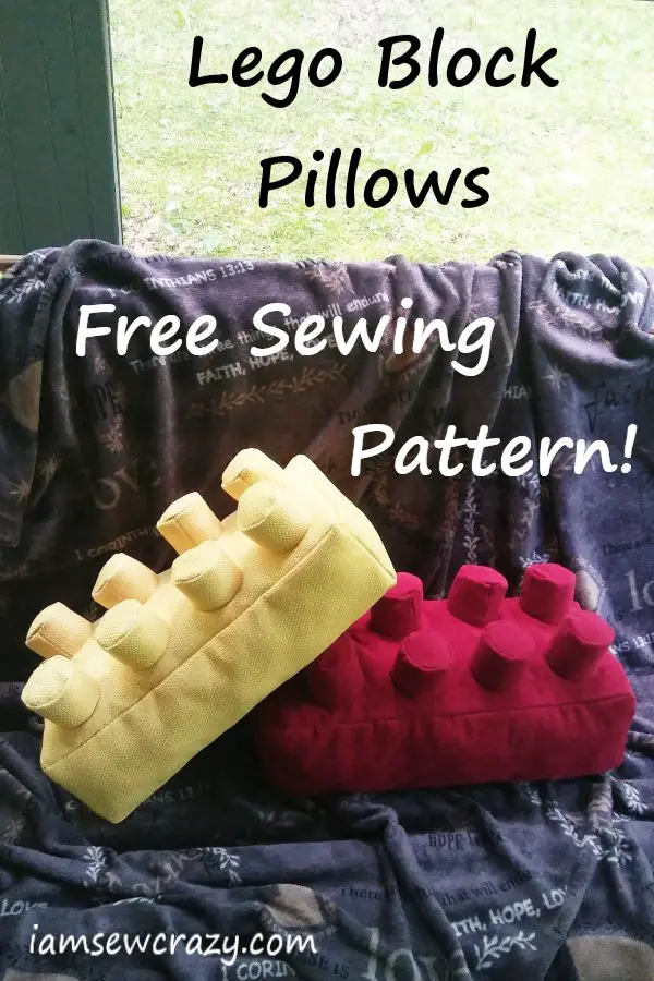 Free Sewing Pattern to make Lego Block Pillows