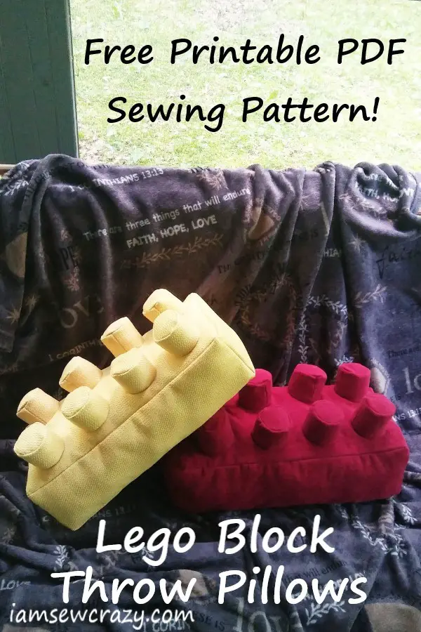 free pdf sewing pattern to make lego block pillows