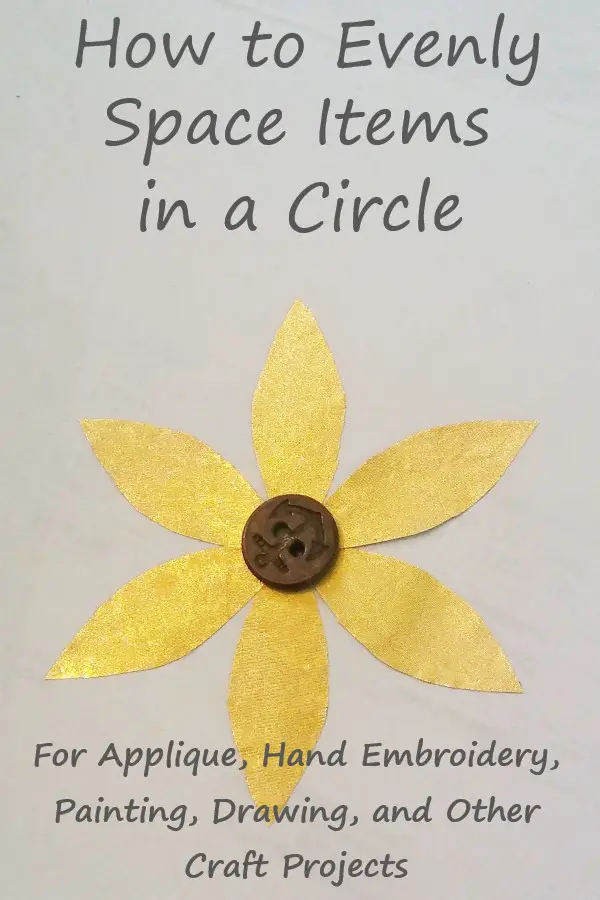 gold foil flower petals on paper with text overlay: how to evenly space items in a circle