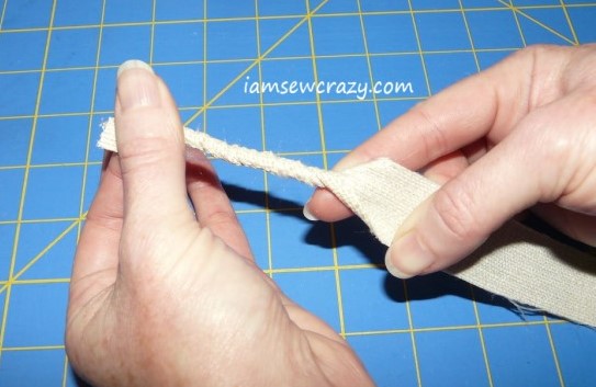 twisting fabric strips by hand