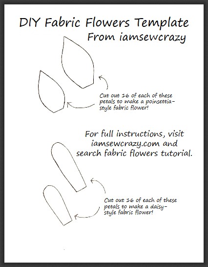 printable template to make fabric flowers