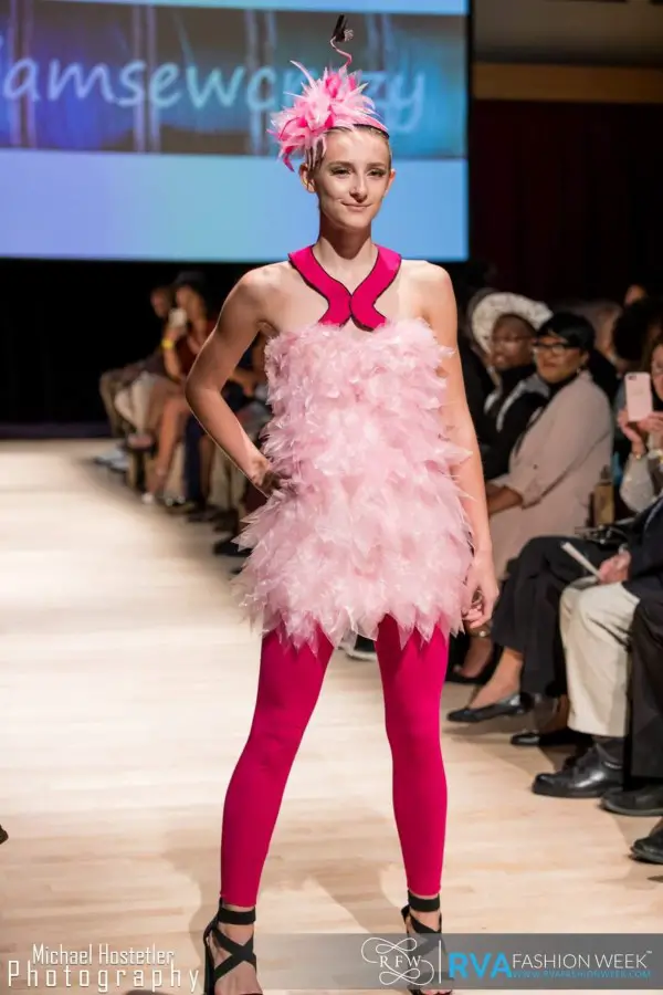 flamingo costume with frilly feathers
