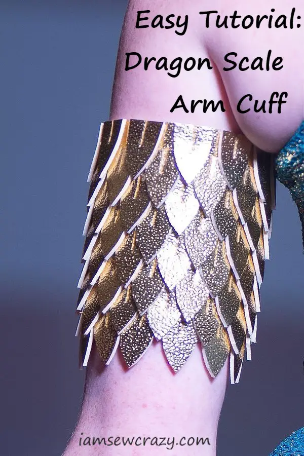 dragon scale arm cuff with text overlay: easy tutorial dragon scale arm cuff
