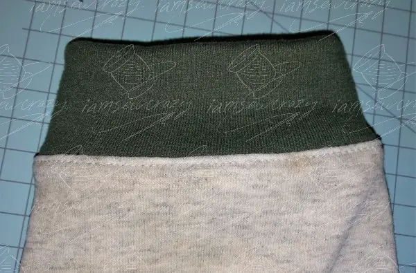 closeup of topstitching on outside of sweatshirt sleeve