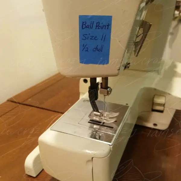 labeling the needle in a sewing machine
