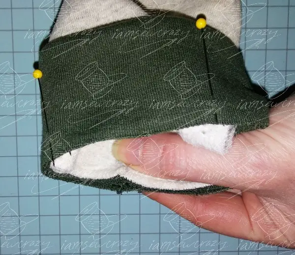 sleeve lined up inside cuff