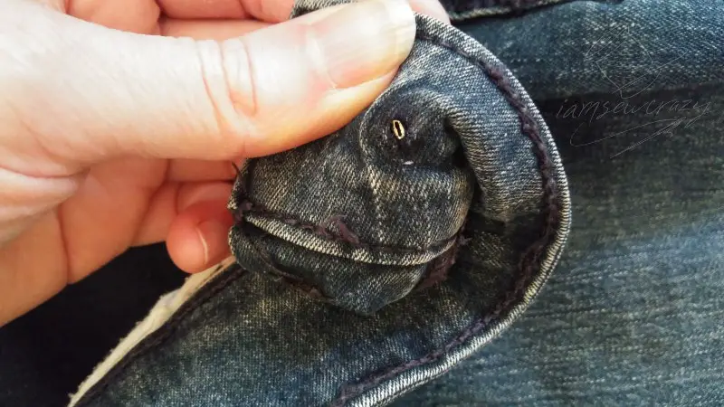 button cut off of jeans
