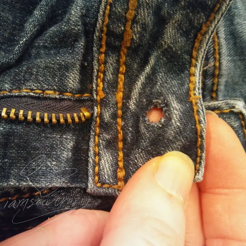 hole in jeans waistband