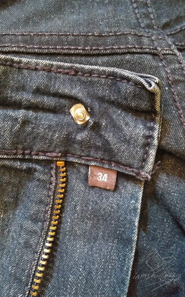 jeans with missing button