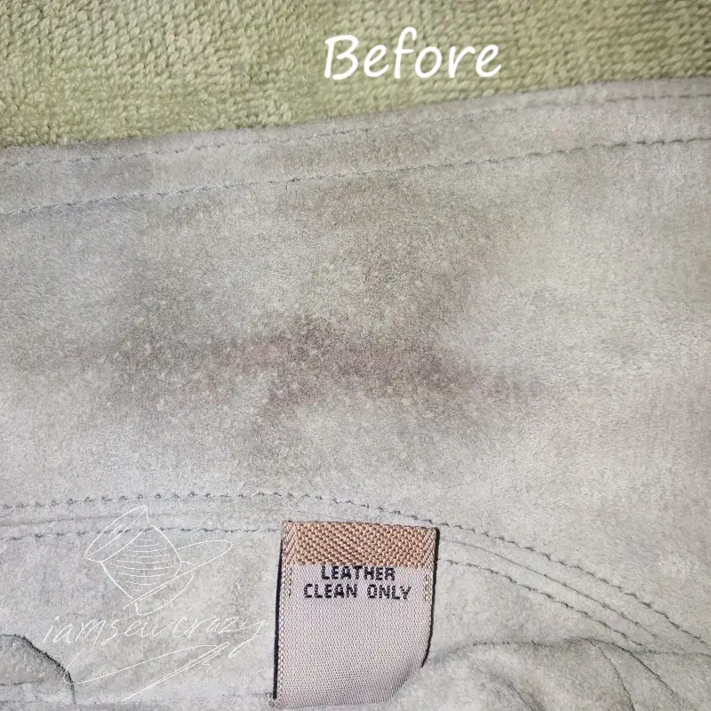 suede before cleaning with magic eraser