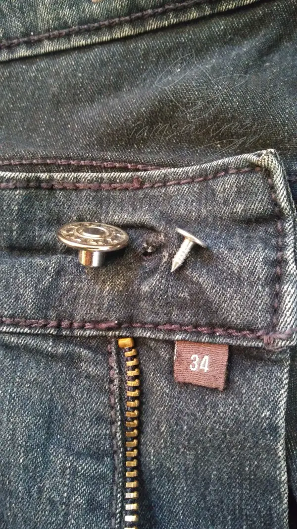 two halves of new jeans button