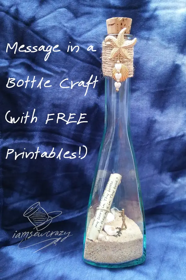 bible verse message in a bottle with text overlay: message in a bottle craft with free printables