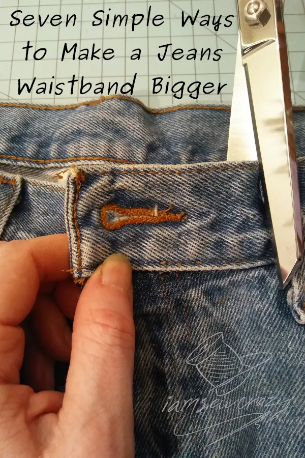 How to Make a Jeans Waistband Bigger - I Am Sew Crazy