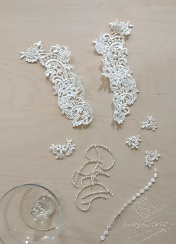 deconstructed wedding veil pieces