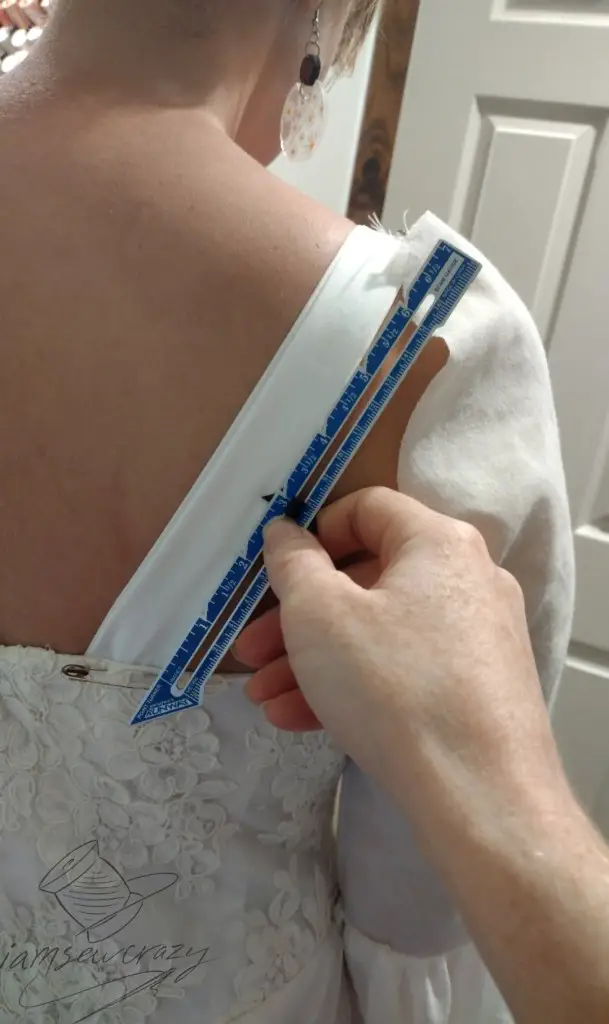 measuring wedding dress to add sleeves