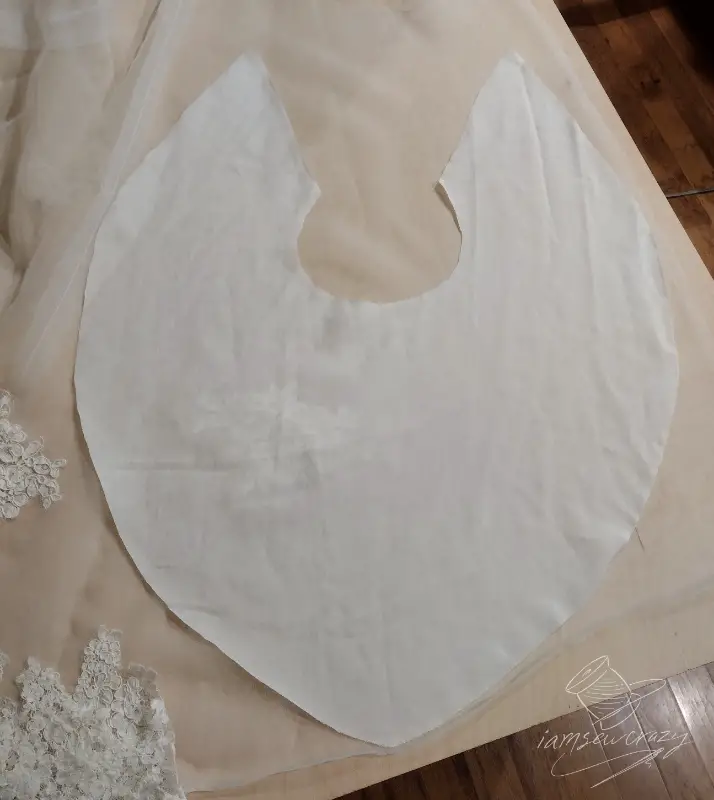 restyling a wedding dress train into bell sleeves