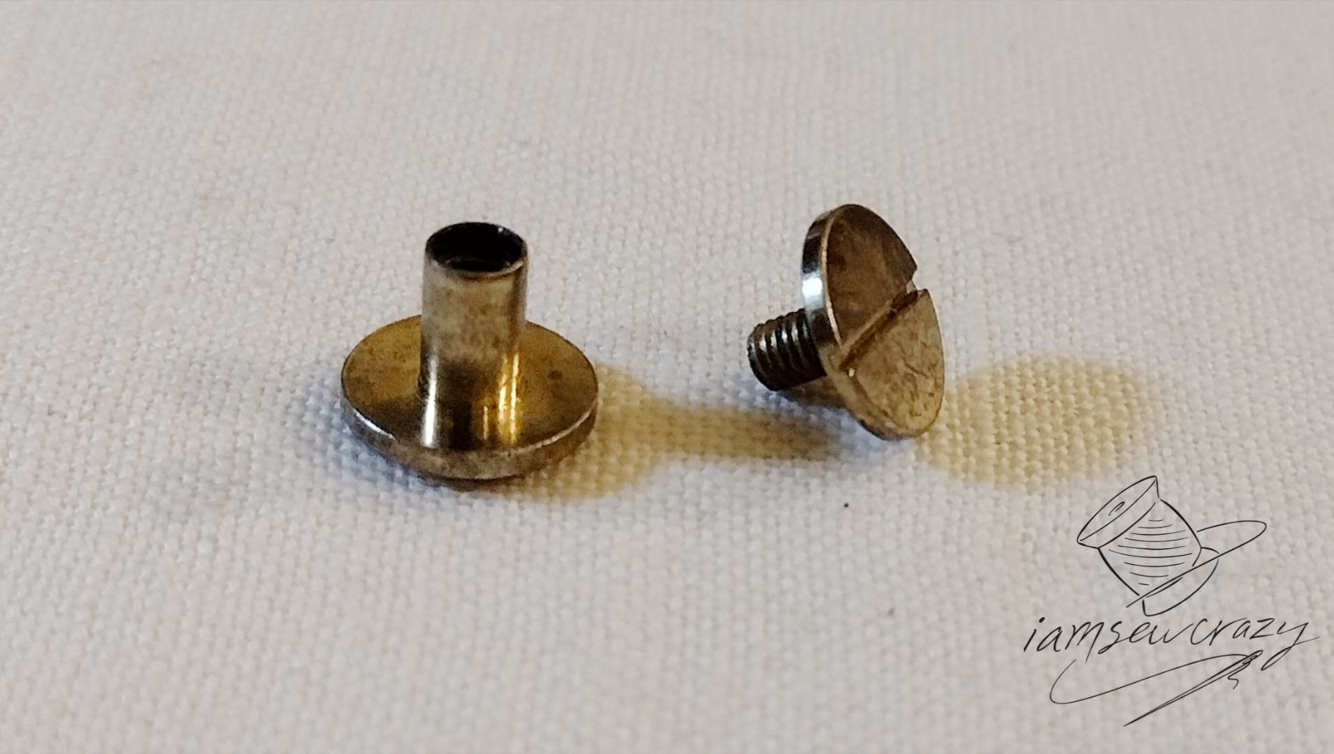 closeup of a type of rivet called a Chicago screw