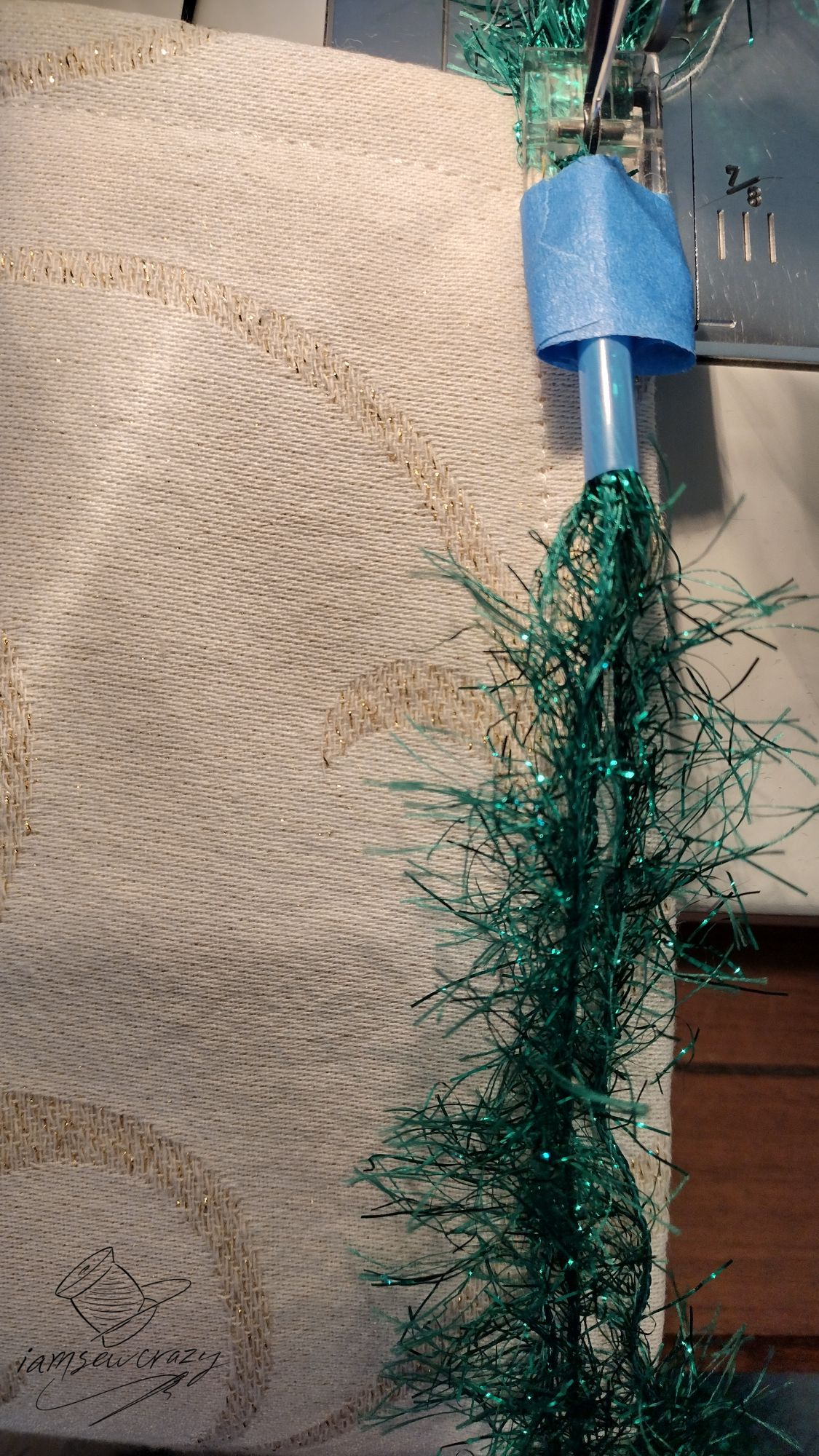 decorating a pillow flange with couching