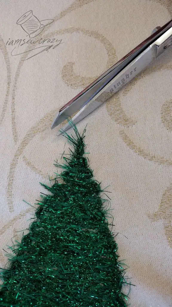 removing some texture from couched eyelash yarn